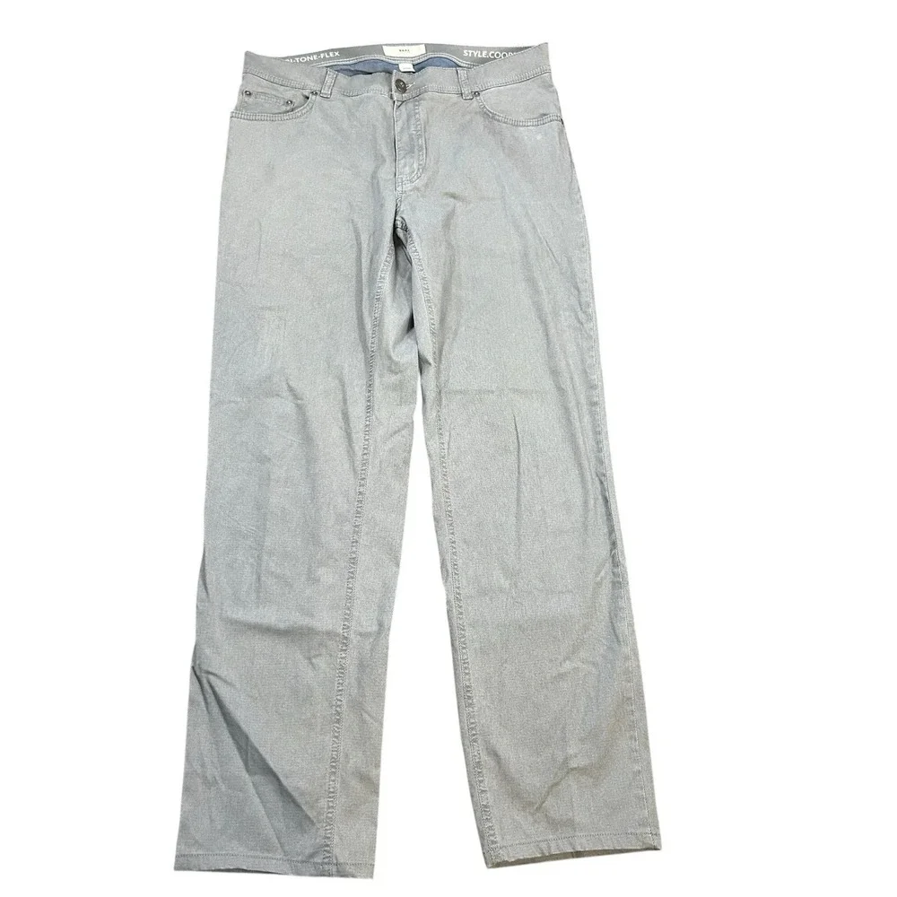 Brax Jeans Men's FITS 36x32 Gray 5‎ Pocket Cooper Tri Tone Flex Gray
